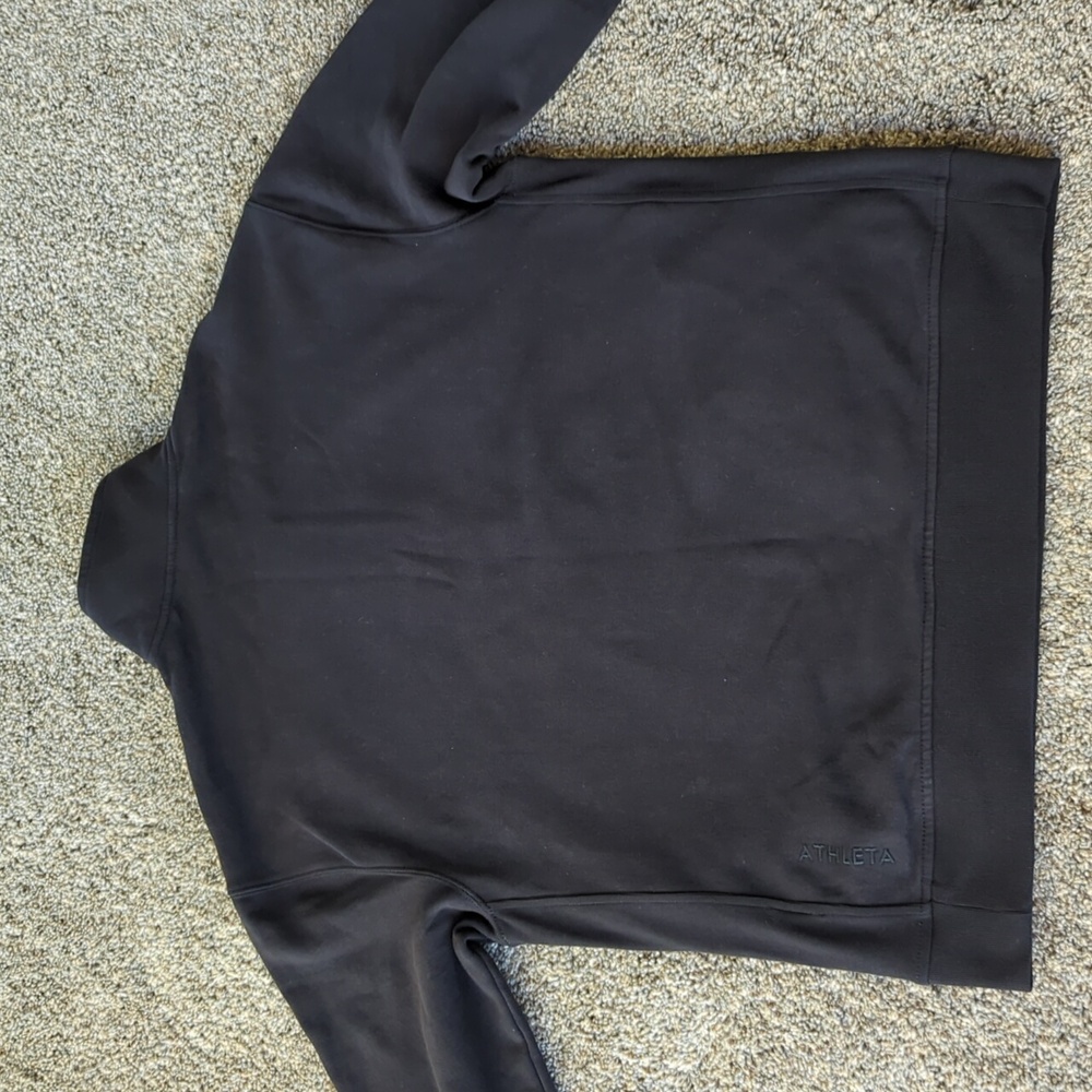 Athleta Forever Fleece 1/4 Zip Sweatshirt - Black S - Picture 7 of 7